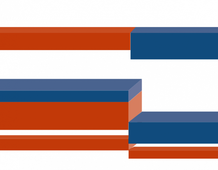 horizontal bars in orange and blue (decorative)