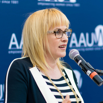 Award-winning actress and equal pay advocate Patricia Arquette speaking at ɫ's 2016 Equal Pay Day event.
